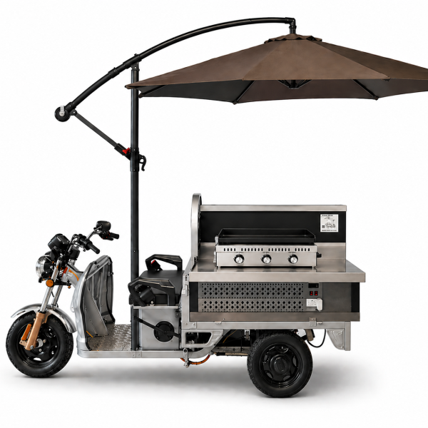 grillmobil mit Kühlung für Lebensmittel
